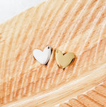 Small Angled Heart Charms with Attached Jump Rings (Silver or Gold), 5 Total, Metal Blank 41 - 