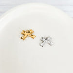 Small Classic Bow Stainless Steel Charm (Silver or Gold), 10 Pieces, Bow 59 - 