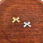 Small Classic Bow Stainless Steel Charm (Silver or Gold), 10 Pieces, Bow 59 - 
