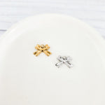Small Classic Bow Stainless Steel Charm (Silver or Gold), 10 Pieces, Bow 59 - 