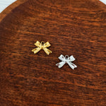 Small Classic Bow Stainless Steel Charm (Silver or Gold), 10 Pieces, Bow 59 - 