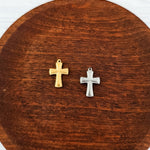Small Cross Stainless Steel Charm (Silver or Gold), 10 Pieces, Charm 4 - 