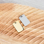 Small Rounded Rectangle Charms with Attached Jump Rings (Silver or Gold), 5 Total, Metal Blank 98 - 