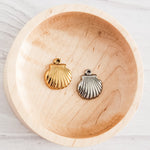 Small Scallop Shell Stainless Steel Charm (Silver or Gold), 10 Pieces, Charm 1 - 