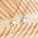 Snowflake Necklace (Silver or Gold), 1 Total, Metal Blank 181 - 