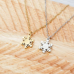 Snowflake Necklace (Silver or Gold), 1 Total, Metal Blank 181 - 