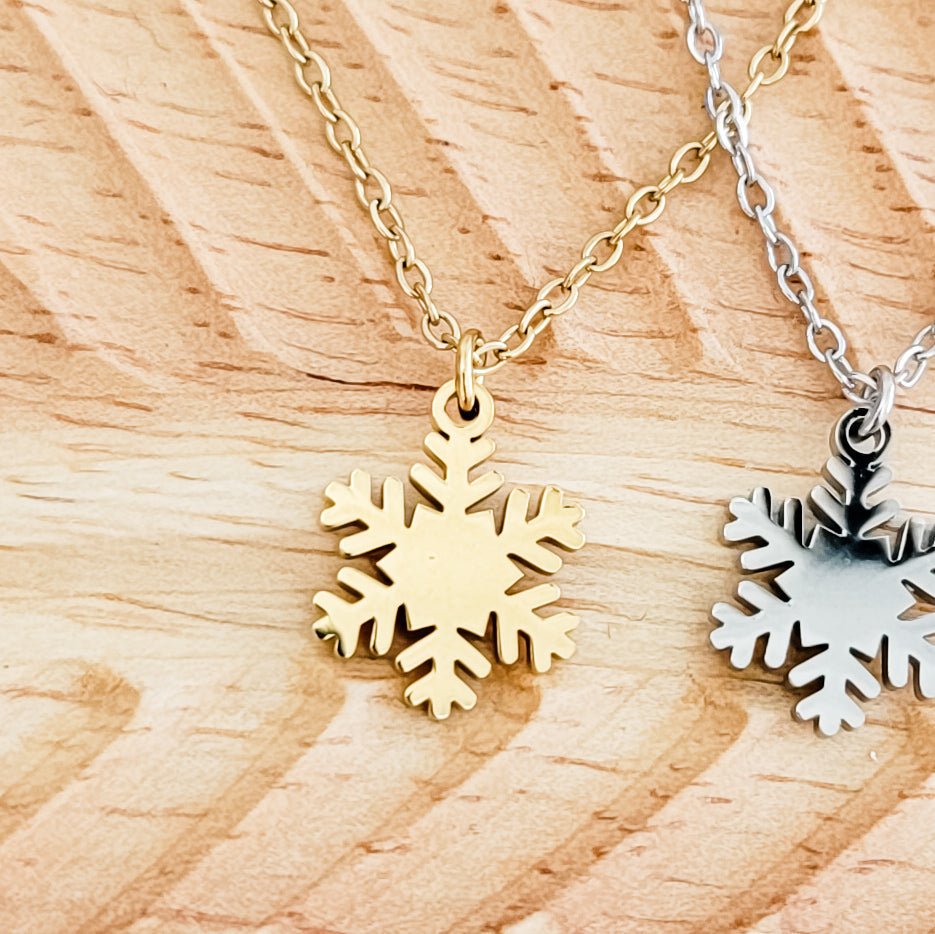 Snowflake Necklace (Silver or Gold), 1 Total, Metal Blank 181 - 
