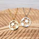 Soccer Necklace (Silver or Gold), 1 Total, Metal Blank 83 - 