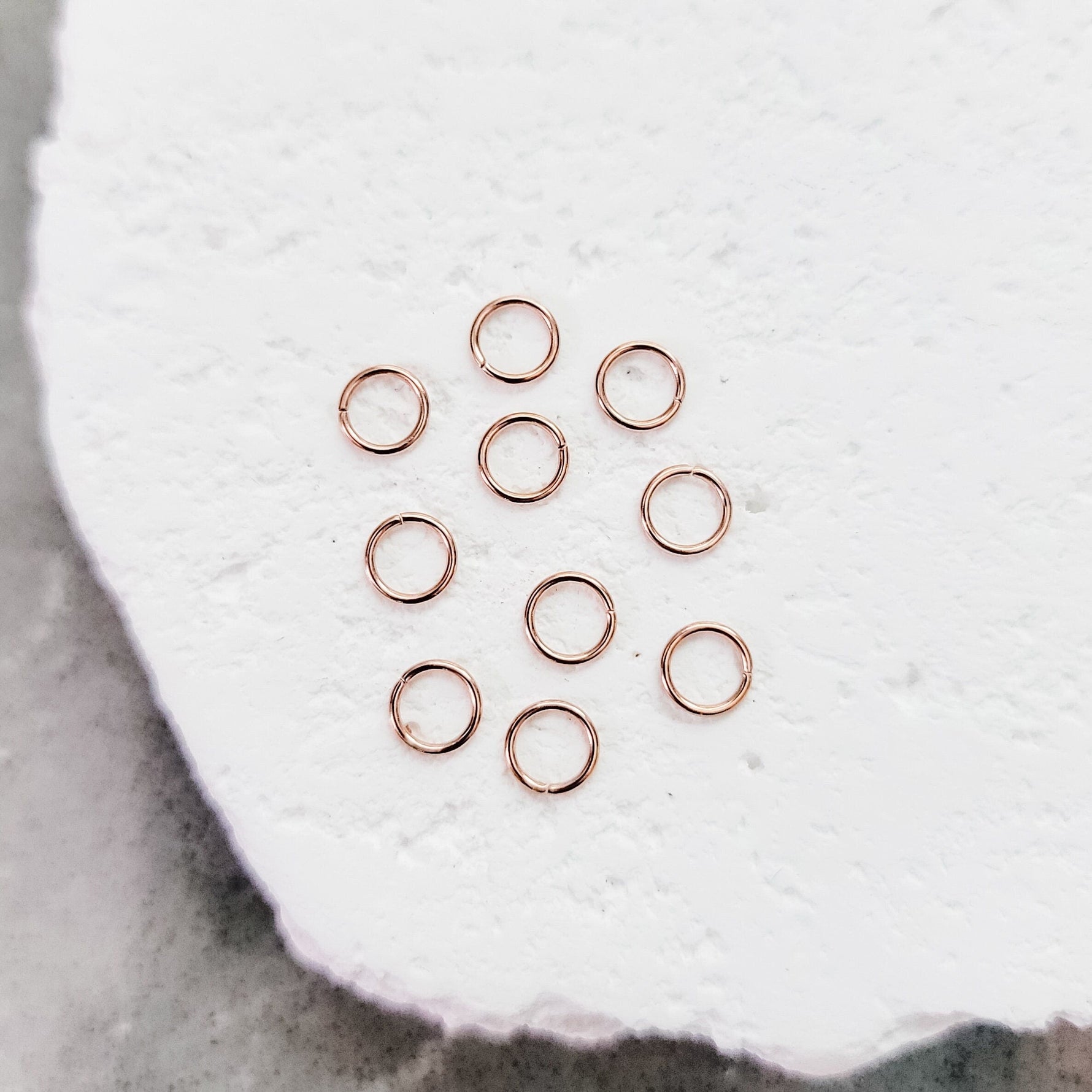 Soft Rose Gold 12mm Round Stainless Steel Jump Rings, 100 Pieces, Jump Ring 49 - 