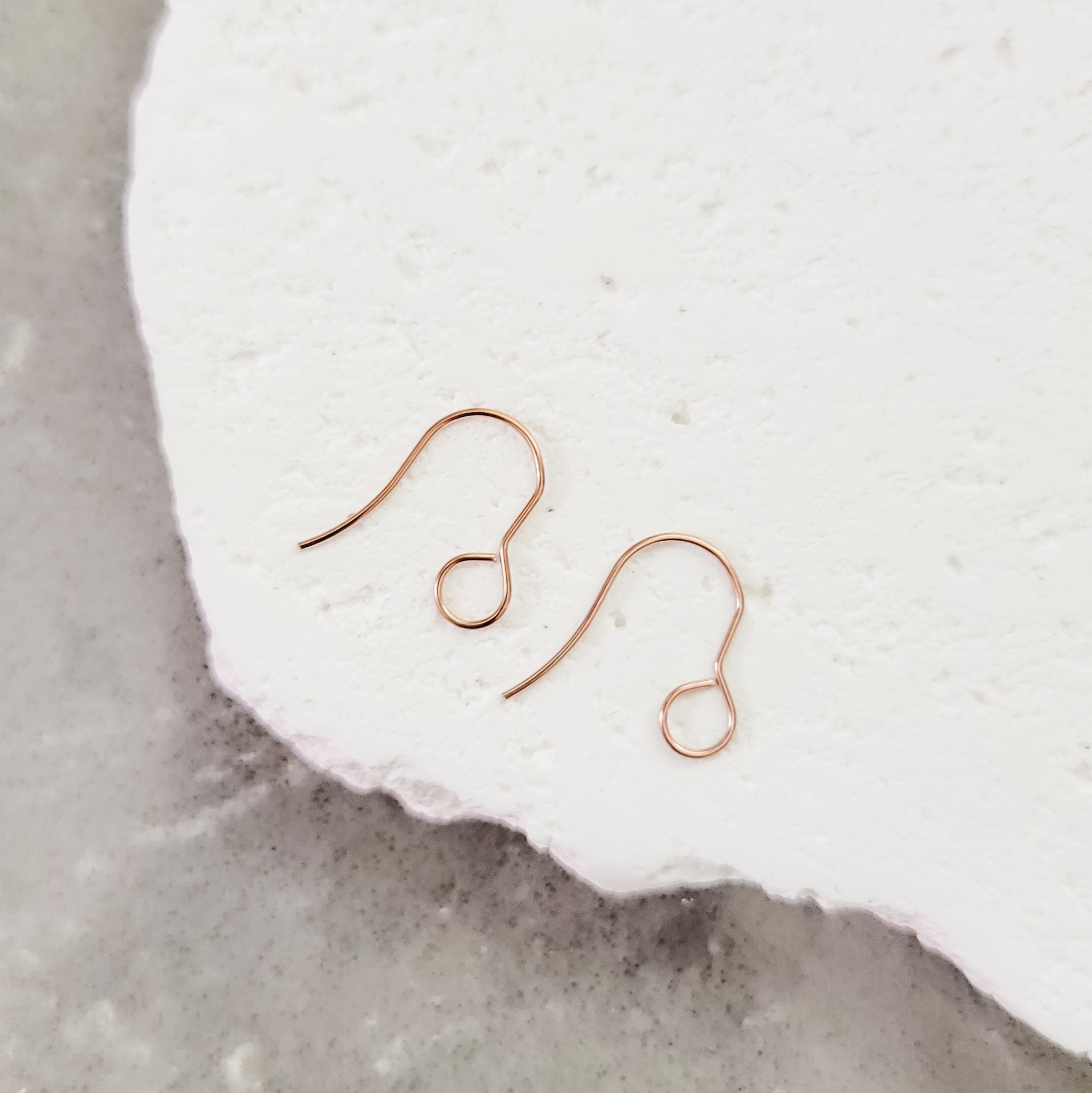 Soft Rose Gold Signature Large Loop Stainless Steel Ear Wires (5mm), 20 Pieces, Earring Hook 13 - 