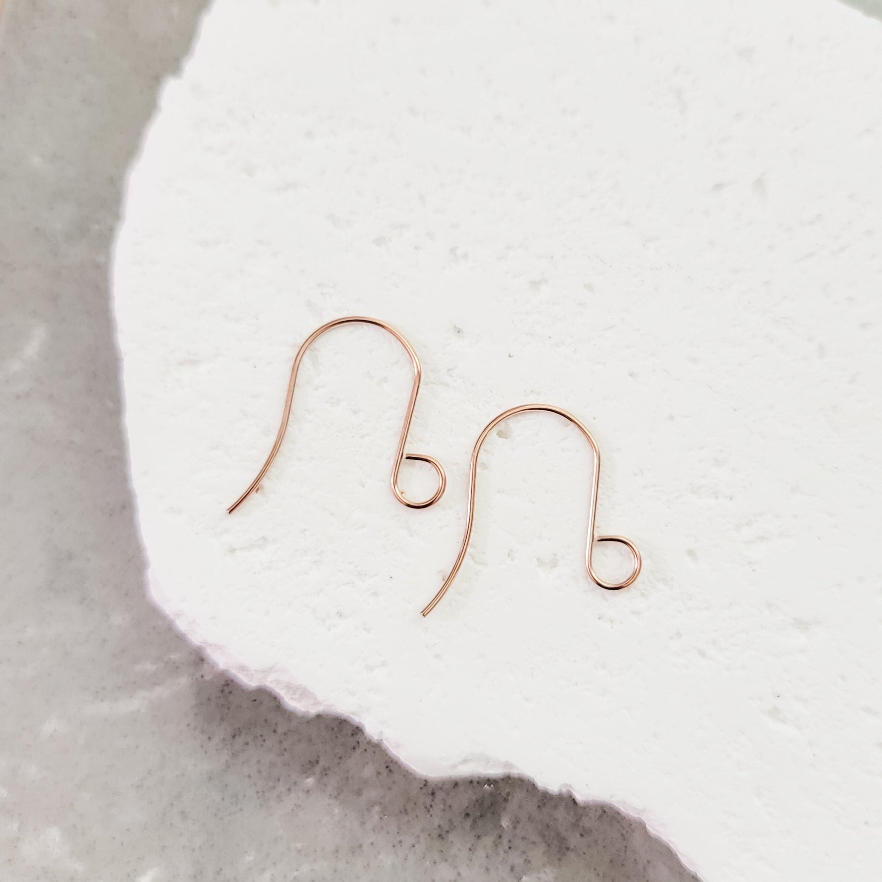 Soft Rose Gold Statement Large Loop Stainless Steel Ear Wires (6mm), 20 Pieces, Earring Hook 62 - 