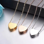 Solid Heart Urn Memorial Necklace (Silver, Gold, or Rose Gold), 1 Total, Metal Blank 56 - 