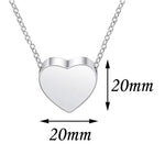 Solid Heart Urn Memorial Necklace (Silver, Gold, or Rose Gold), 1 Total, Metal Blank 56 - 