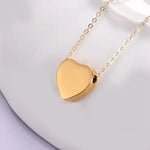 Solid Heart Urn Memorial Necklace (Silver, Gold, or Rose Gold), 1 Total, Metal Blank 56 - 