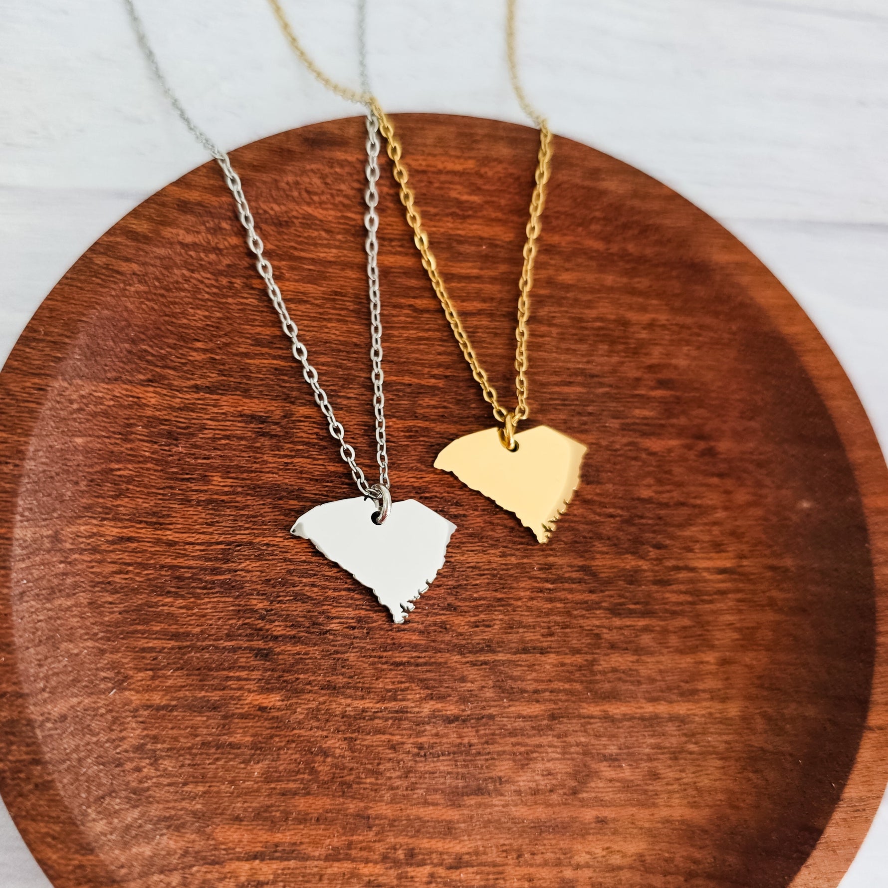 South Carolina Pendant Necklace (Silver or Gold), 1 Total, Metal Blank 213 - 