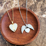 Sparkling Wings Hidden Heart Necklace (Silver or Gold) with Pave Cubic Zirconia CZ, 1 Total, Metal Blank 145 - 