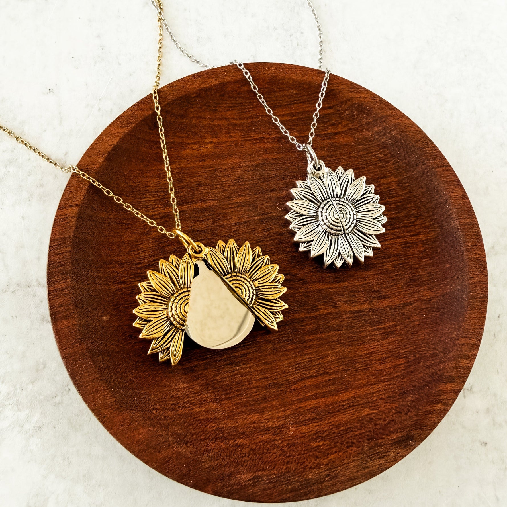 Sunflower Reveal Necklace (Silver or Gold), 1 Total, Metal Blank 153 - 