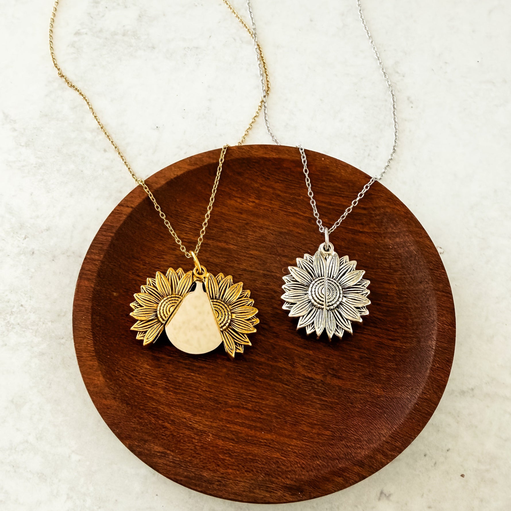 Sunflower Reveal Necklace (Silver or Gold), 1 Total, Metal Blank 153 - 