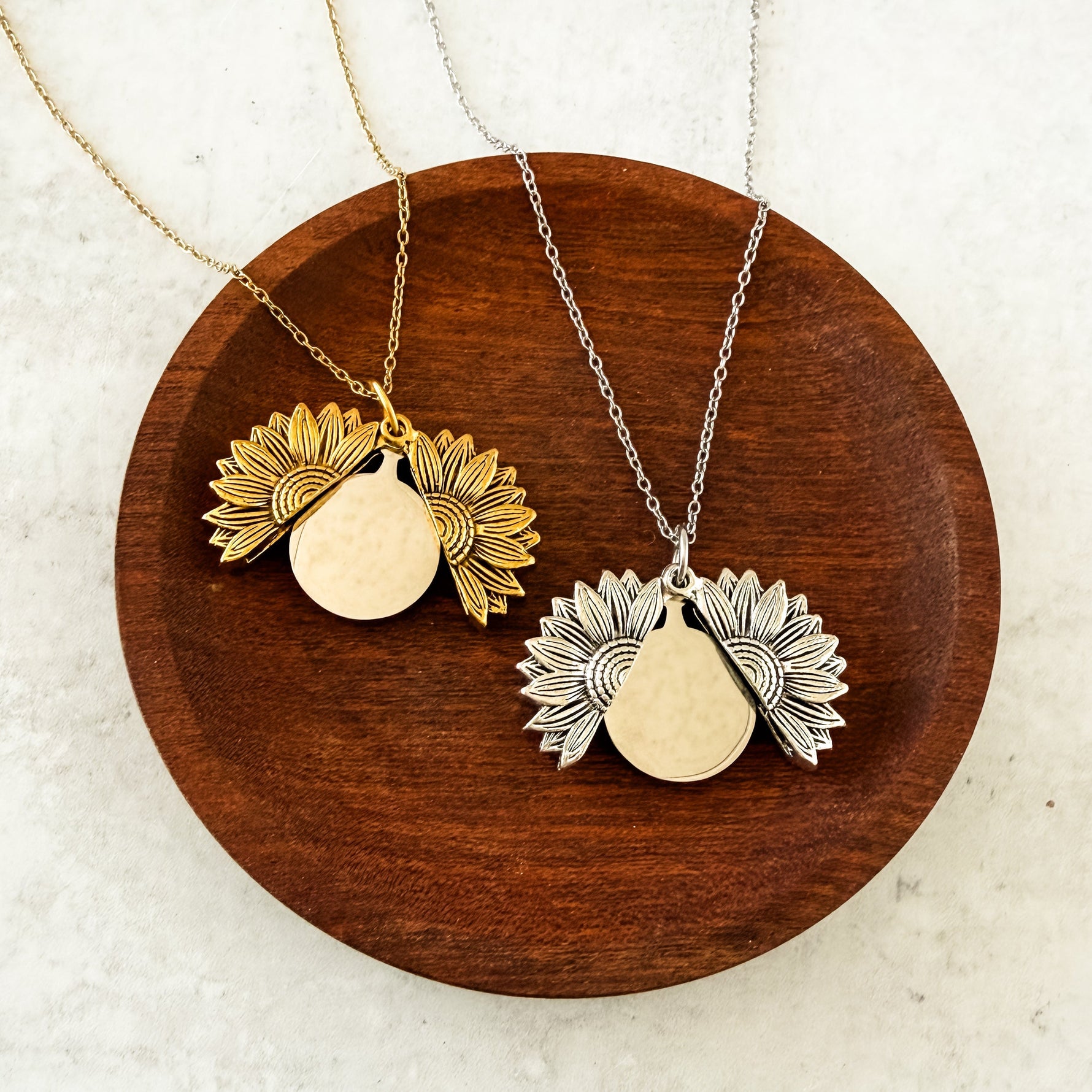 Sunflower Reveal Necklace (Silver or Gold), 1 Total, Metal Blank 153 - 