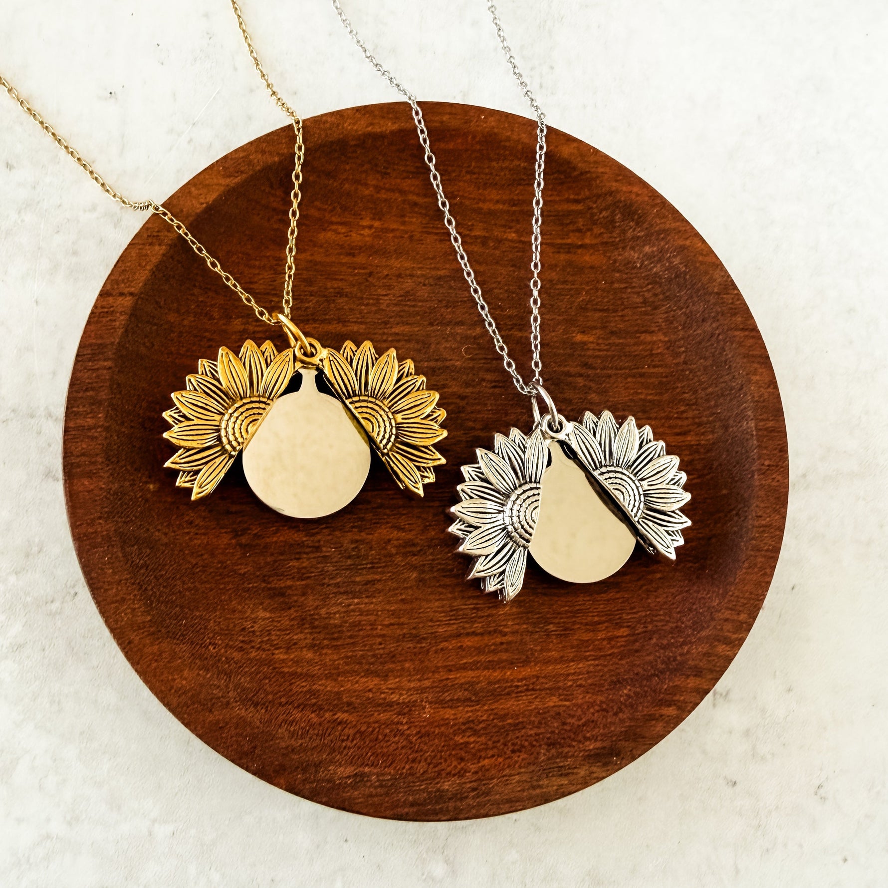 Sunflower Reveal Necklace (Silver or Gold), 1 Total, Metal Blank 153 - 