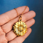 Sunflower Reveal Necklace (Silver or Gold), 1 Total, Metal Blank 153 - 