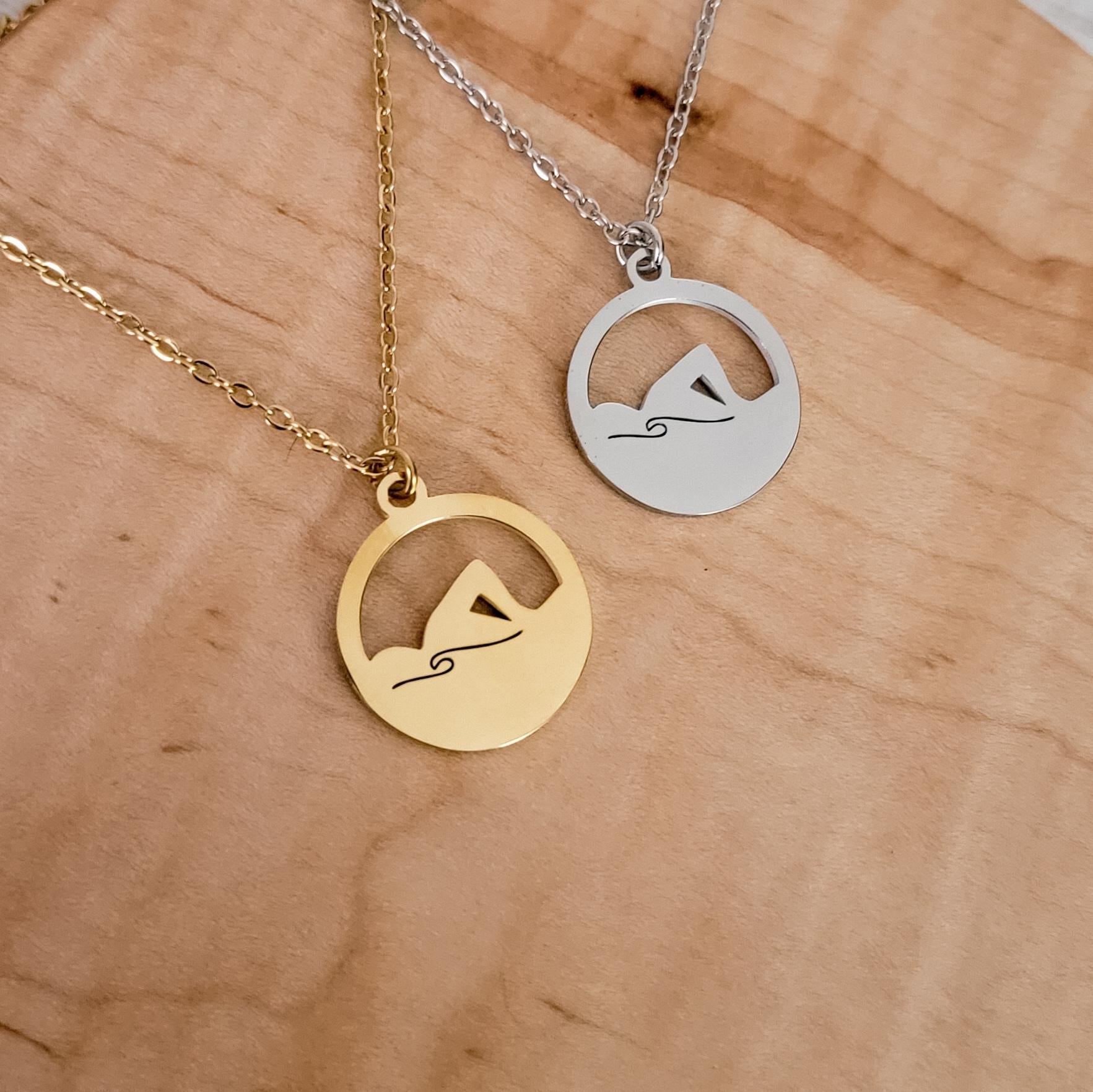 Swimmer Necklace (Silver or Gold), 1 Total, Metal Blank 117 - 