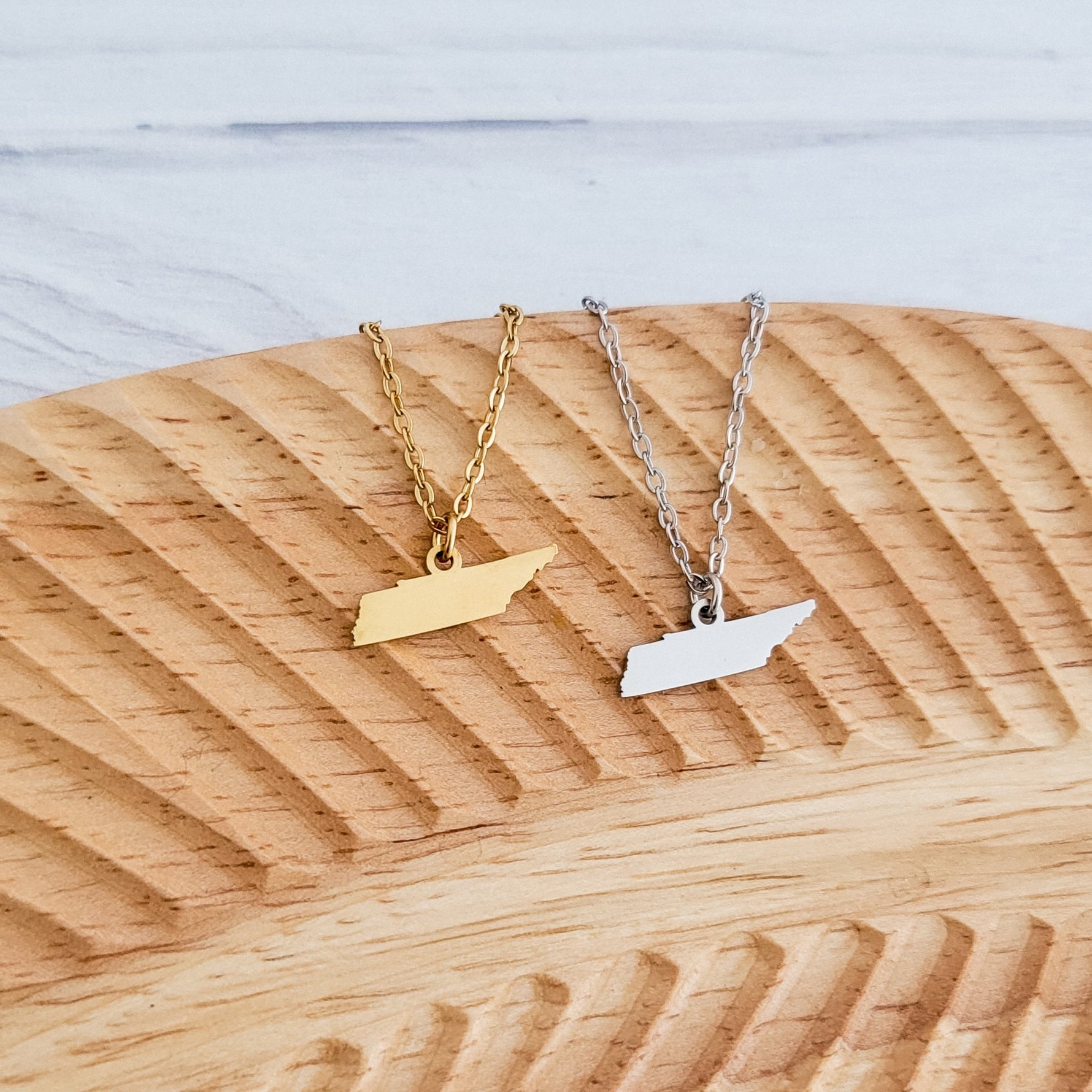 Tennessee Pendant Necklace (Silver or Gold), 1 Total, Metal Blank 163 - 