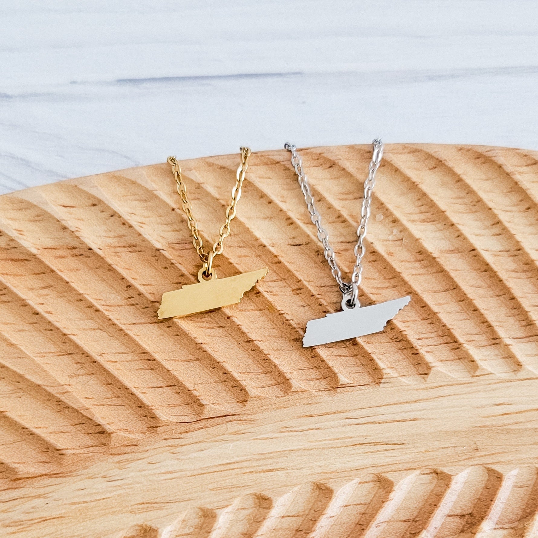 Tennessee Pendant Necklace (Silver or Gold), 1 Total, Metal Blank 163 - 