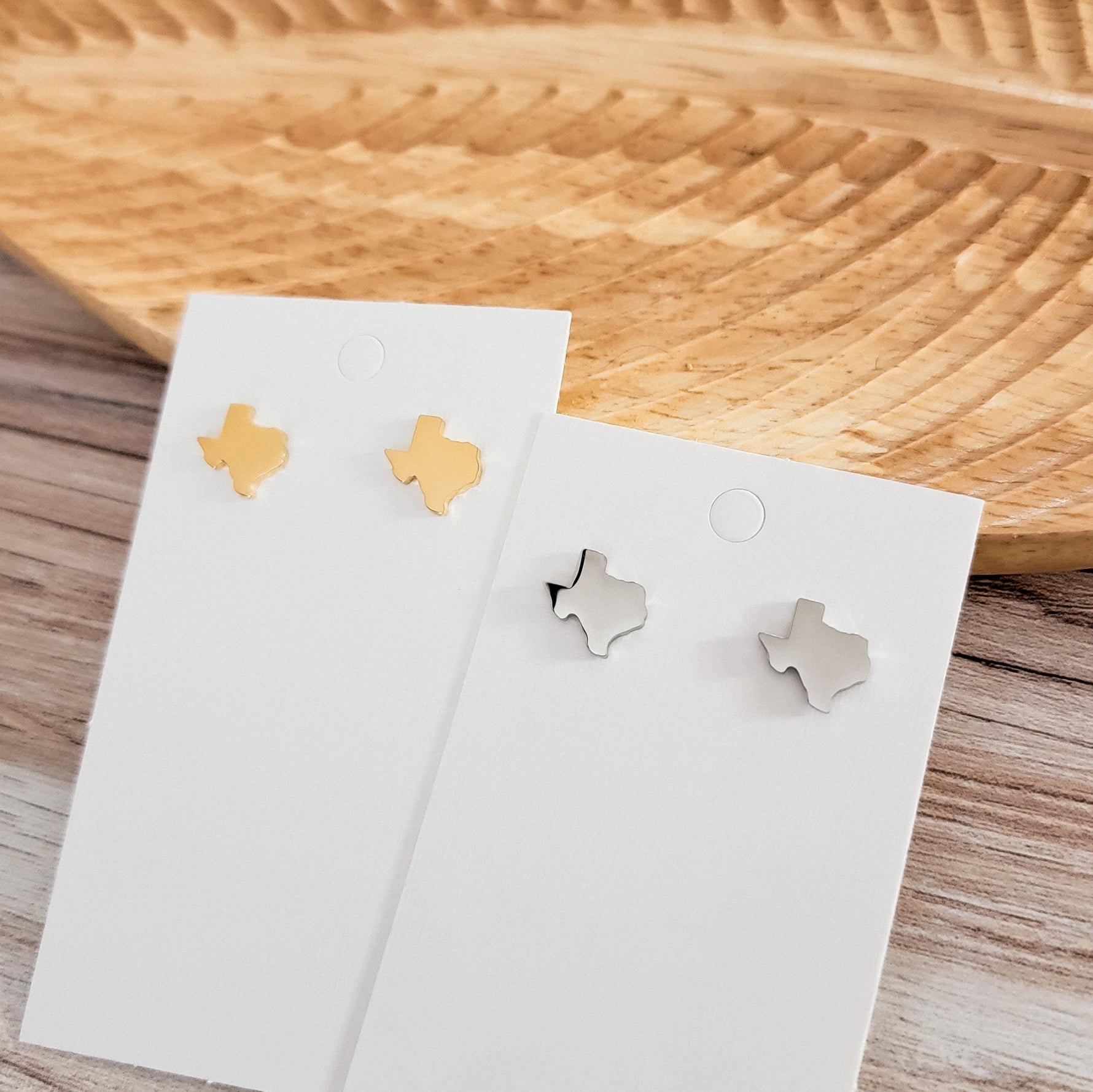 Texas Studs (Silver or Gold), 1 Pair Total, Metal Blank 91 - 