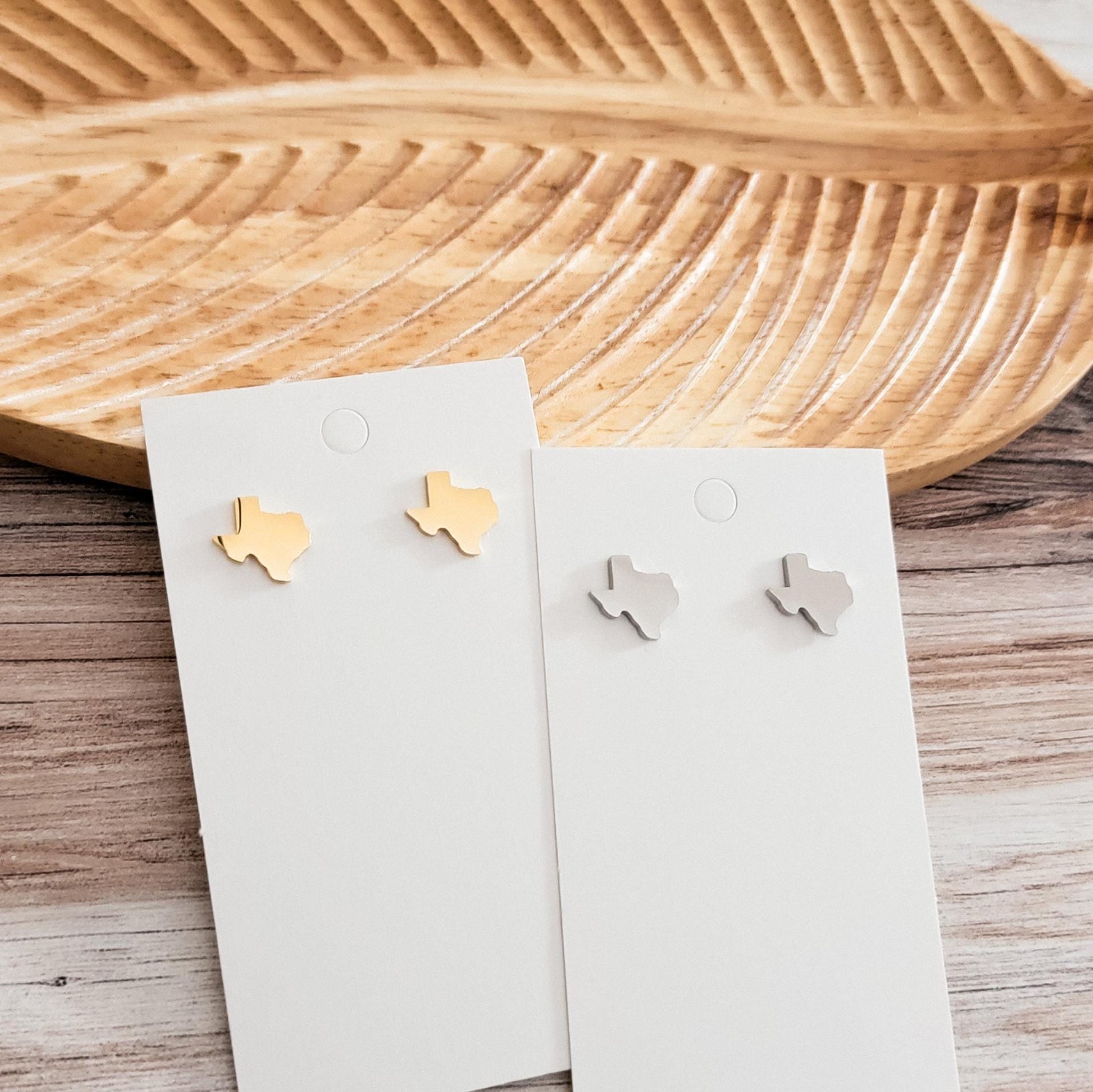 Texas Studs (Silver or Gold), 1 Pair Total, Metal Blank 91 - 