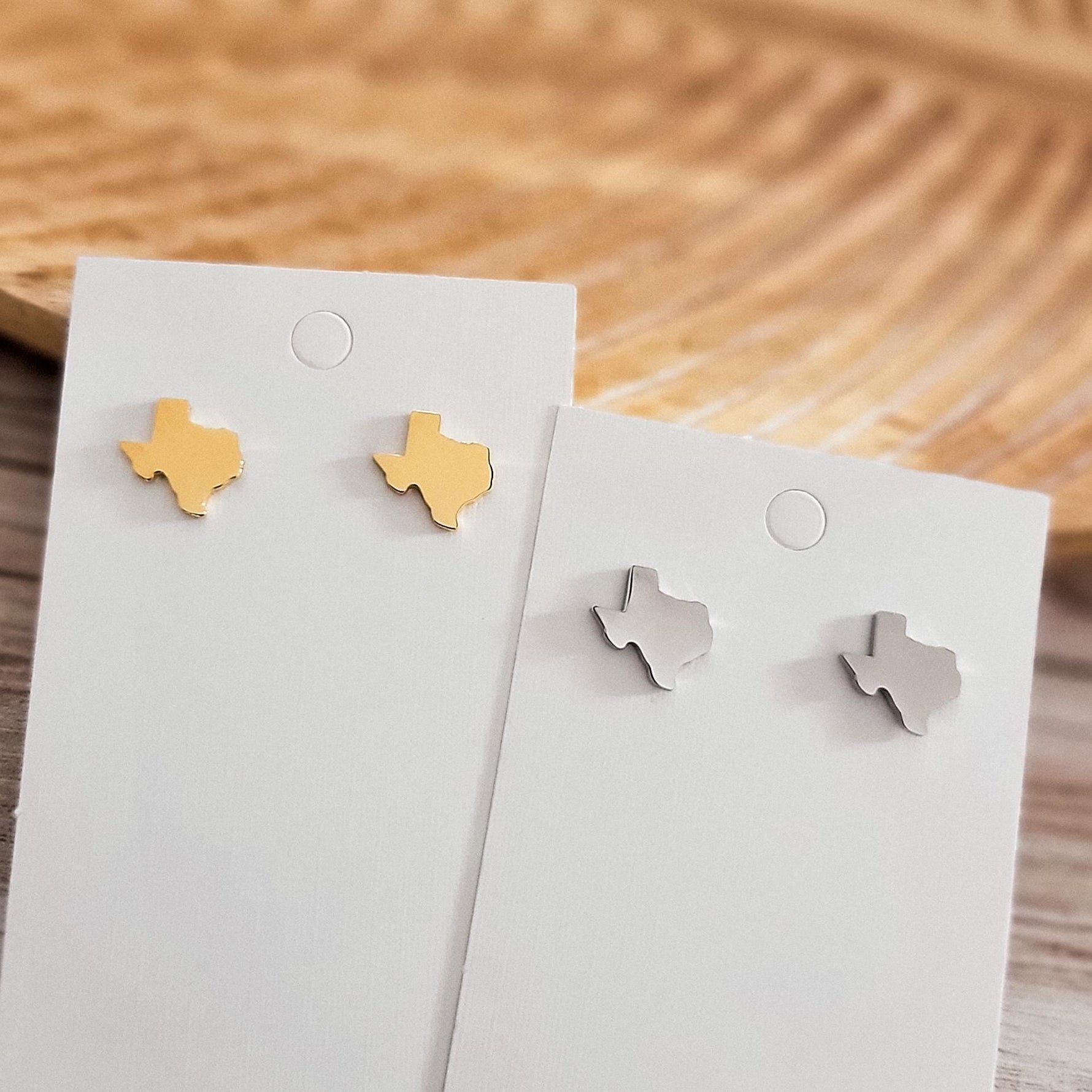 Texas Studs (Silver or Gold), 1 Pair Total, Metal Blank 91 - 