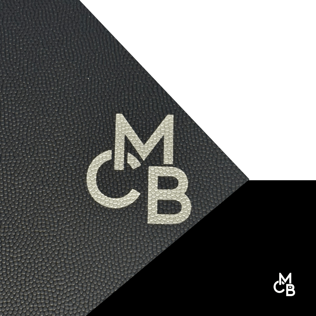 Textured Leatherette | BLACK BASKETBALL/FOOTBALL ENGRAVES SILVER - LASERABLE LEATHERETTE