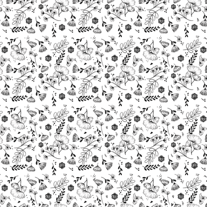 Tiny Black Floral Pattern Acrylic Sheet - CMB Pattern Acrylic