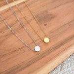 Tiny Circle Charm Necklace (Silver or Gold) or Optional Extra Beads, 1 Total, Metal Blank 52 - 