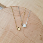 Tiny Flower Charm Necklace (Silver or Gold), 1 Total, Metal Blank 124 - 