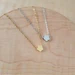 Tiny Flower Charm Necklace (Silver or Gold), 1 Total, Metal Blank 124 - 