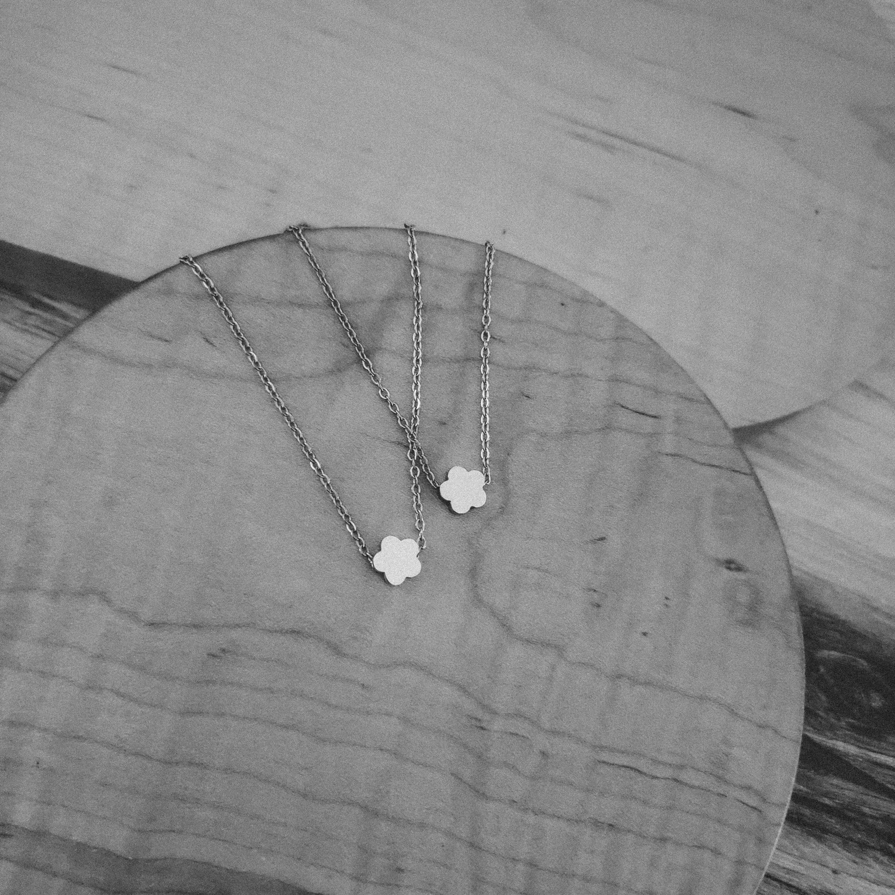 Tiny Flower Charm Necklace (Silver or Gold), 1 Total, Metal Blank 124 - 