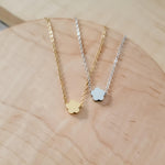Tiny Flower Charm Necklace (Silver or Gold), 1 Total, Metal Blank 124 - 