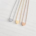 Tiny Heart Charm Necklace (Silver, Gold, Rose Gold), 1 Total, Metal Blank 15 - 