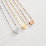 Tiny Heart Charm Necklace (Silver, Gold, Rose Gold), 1 Total, Metal Blank 15 - 