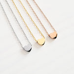 Tiny Heart Charm Necklace (Silver, Gold, Rose Gold), 1 Total, Metal Blank 15 - 