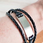 Triple Cord Men's Bracelet , 1 Total, Metal Blank 138 - 