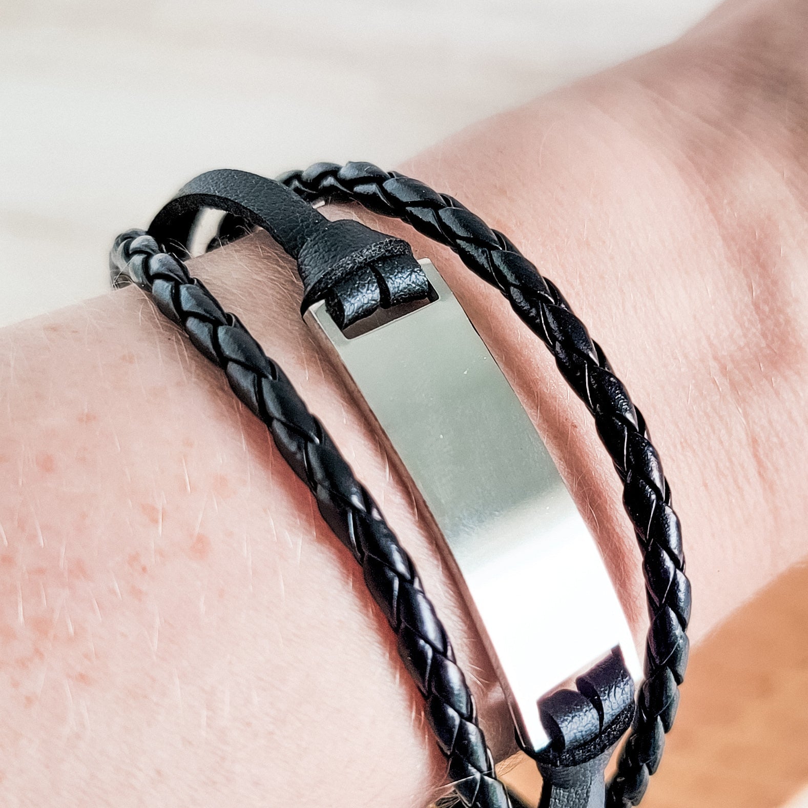 Triple Cord Men's Bracelet , 1 Total, Metal Blank 138 - 