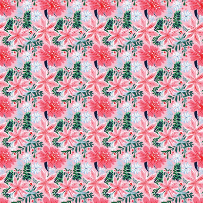 Tropical Pastel Christmas Floral 1 Pattern Acrylic Sheets - CMB Pattern Acrylic