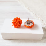True Orange 15mm Small Seed Bead Topper, 1 Pair, Seed Bead 7 - 