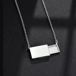 Veiled Postcard Necklace (Silver or Gold), 1 Total, Metal Blank 53 - 