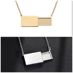 Veiled Postcard Necklace (Silver or Gold), 1 Total, Metal Blank 53 - 