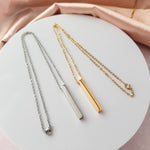 Vertical Bar Necklace (Silver, 14k Gold, Rose Gold, Black, or Rainbow), 1 Total, Metal Blank 5 - 