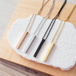 Vertical Bar Necklace (Silver, 14k Gold, Rose Gold, Black, or Rainbow), 1 Total, Metal Blank 5 - 