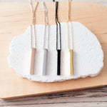 Vertical Bar Necklace (Silver, 14k Gold, Rose Gold, Black, or Rainbow), 1 Total, Metal Blank 5 - 
